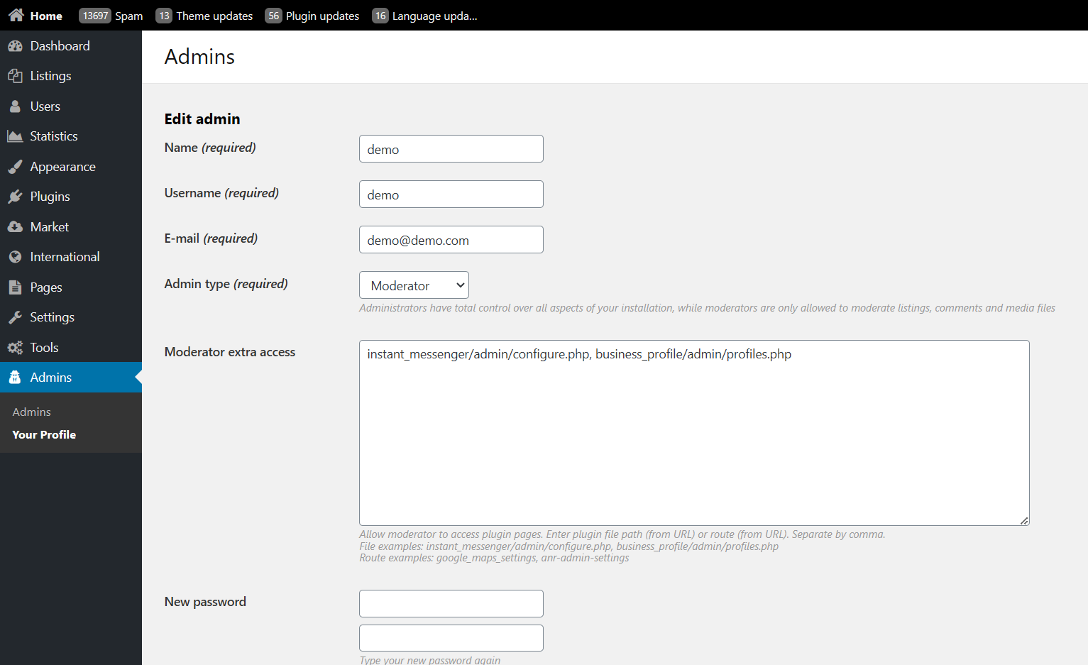 Moderator special access